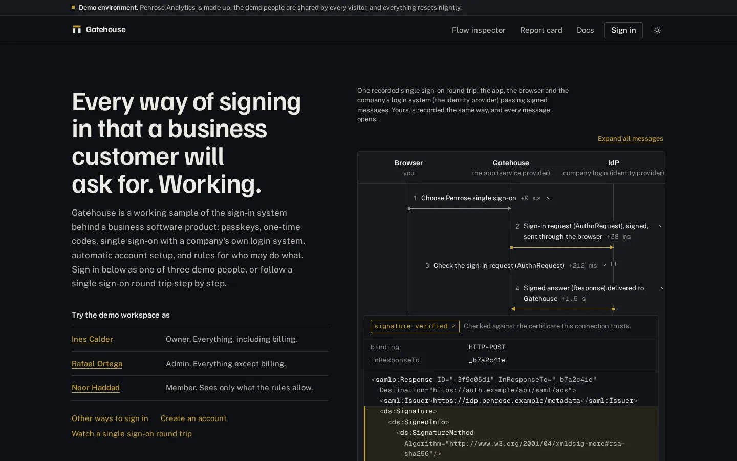 The Gatehouse home page at desktop width