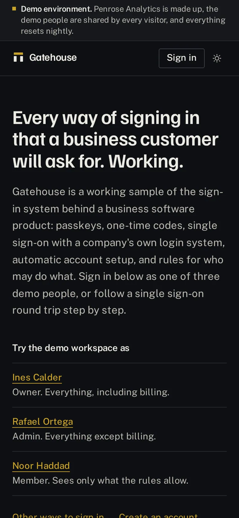 The Gatehouse home page on a phone